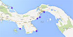 Cliquez sur la carte pour les spots du costa rica